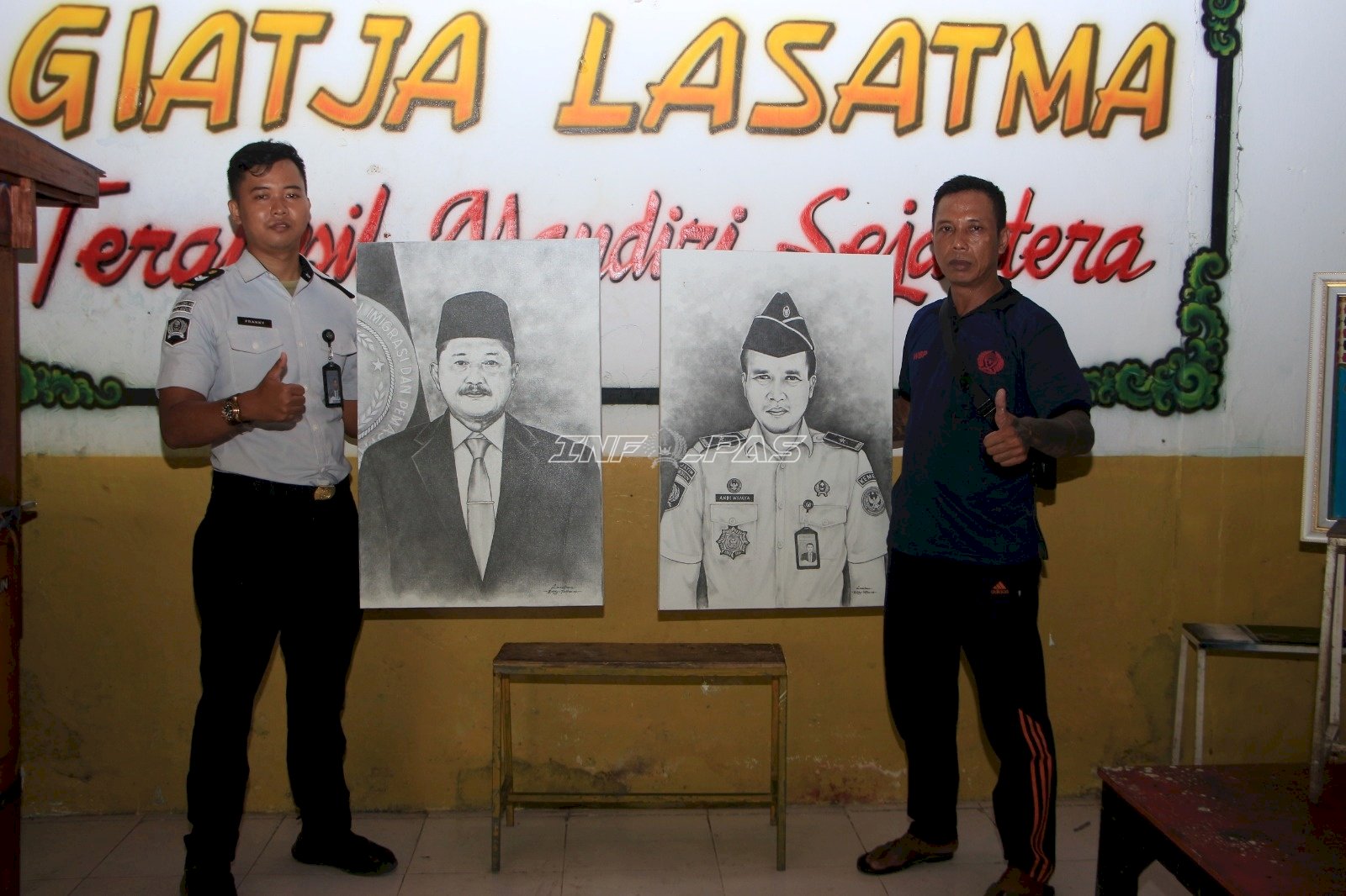 Kreativitas Seni Warga Binaan Lapas I Madiun Lahirkan Sketsa Wajah Artistik