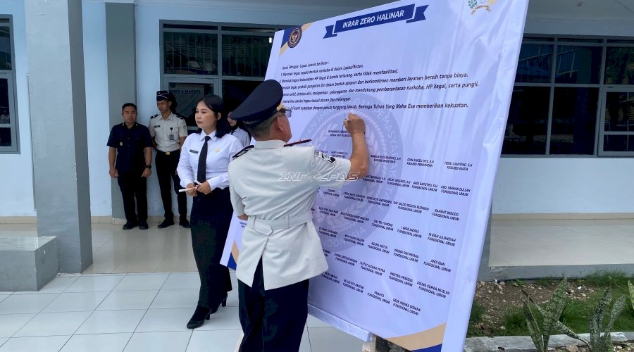 Tegaskan Komitmen Integritas, Lapas Luwuk Deklarasikan Ikrar Zero Halinar