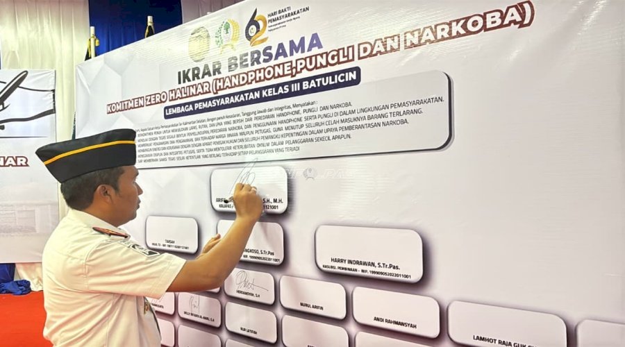 Tegaskan Integritas, Lapas Batulicin Ikrar Bersama Zero Halinar