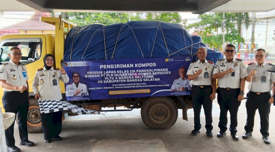  Usai Dua Kabupaten, Empat Ton Kompos Lapas Pangkalpinang Dikirim ke Bangka Selatan  