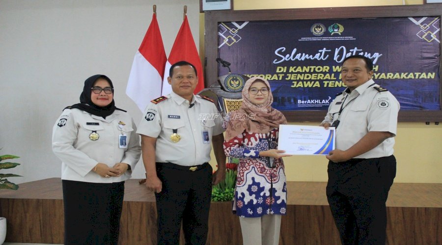 Enam UPT Pemasyarakatan Jateng Raih Penghargaan Pelayanan Publik dari Ombudsman RI