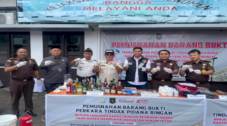 Rutan Kebumen Dukung Pemusnahan Barang Bukti Kejahatan di Kejari Kebumen