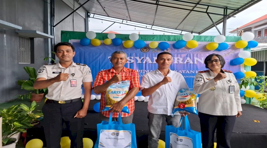 Lapas Ambon Berikan Hadiah Pemenang Lomba HBP Ke-62 dan Bansos untuk Masyarakat