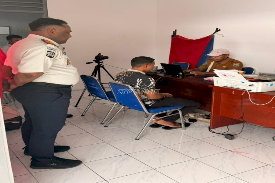 Lapas Kaimana Gandeng Disdukcapil Gelar Perekaman KTP-el bagi Warga Binaan