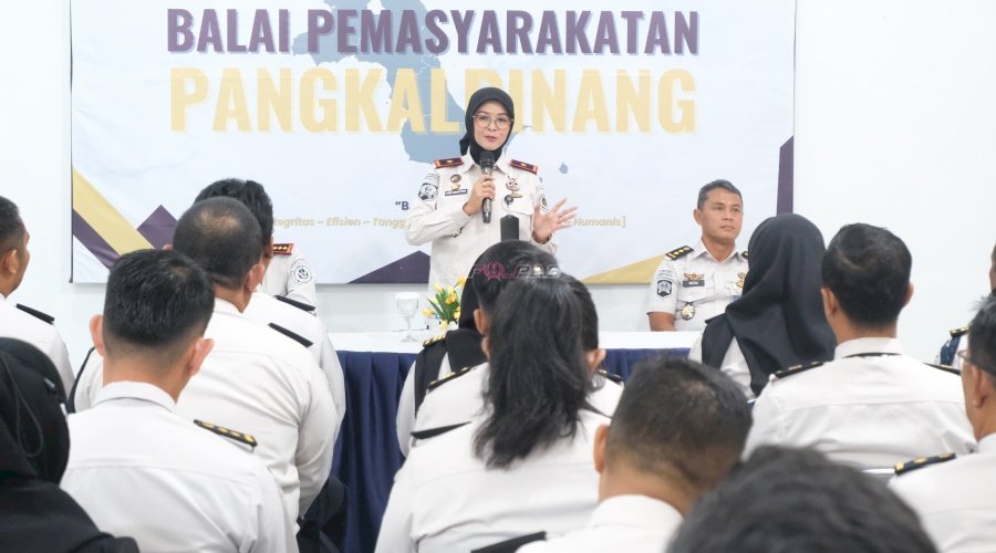 Kunjungi Bapas Pangkalpinang, Kakanwil Ditjenpas Kep. Babel Berikan Penguatan Peran dan Tusi PK