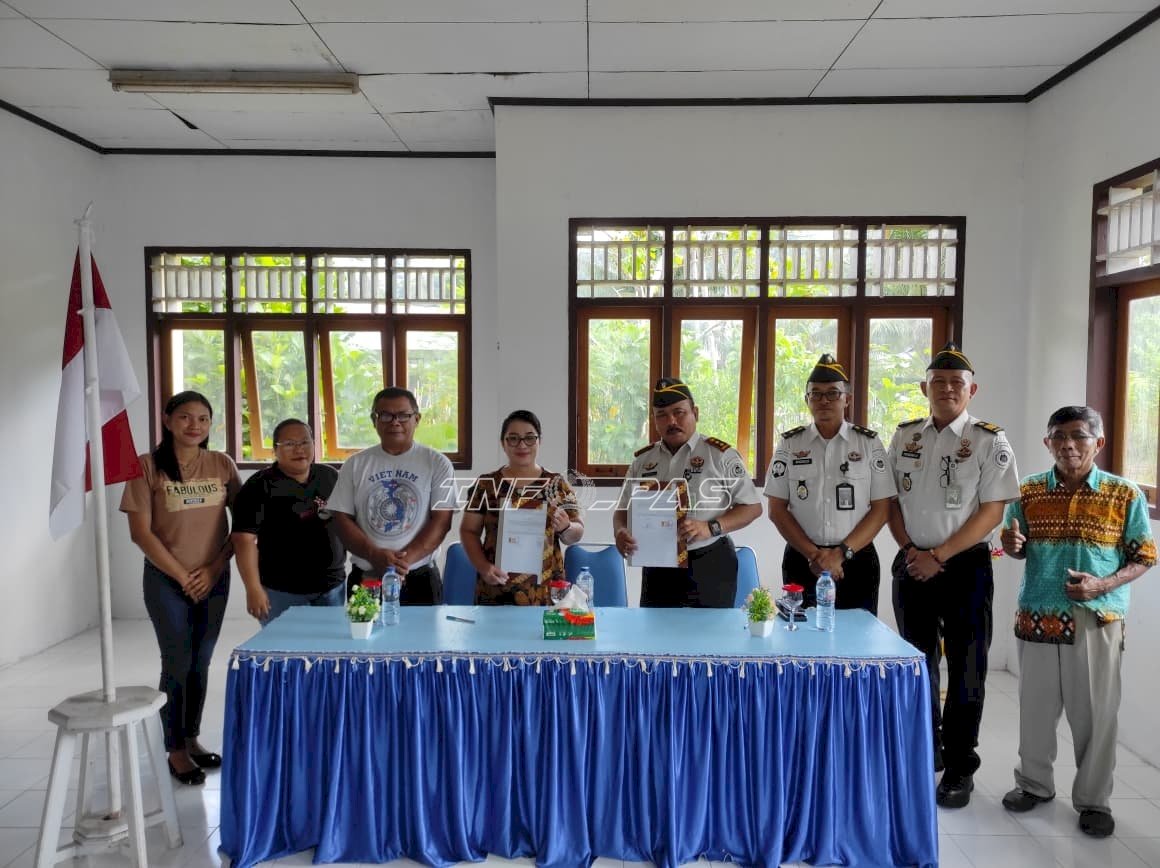Perkuat Program Desa Binaan, Lapas Tahuna Teken PKS dengan Pemerintah Kelurahan Mahena