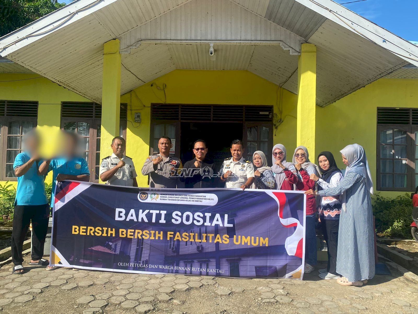 Warga Binaan dan Petugas Rutan Rantau Kompak Bersihkan Fasilitas Umum di Rangda Malingkung