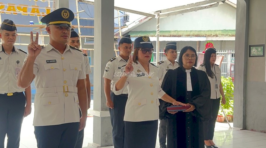 Lantik Dua Kasubsi, Ini Pesan Kalapas Tahuna