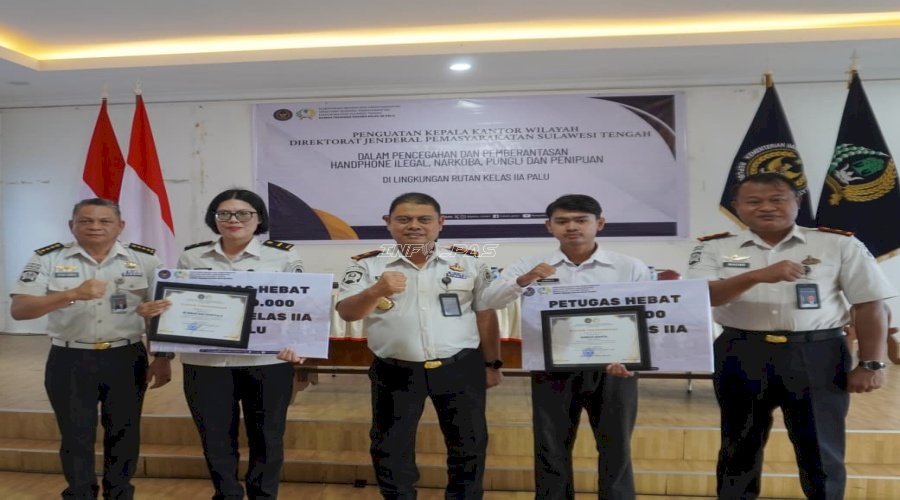 Ganjar Aksi dengan Apresiasi, Kakanwil Ditjenpas Sulteng Beri Penghargaan bagi Petugas Rutan Palu