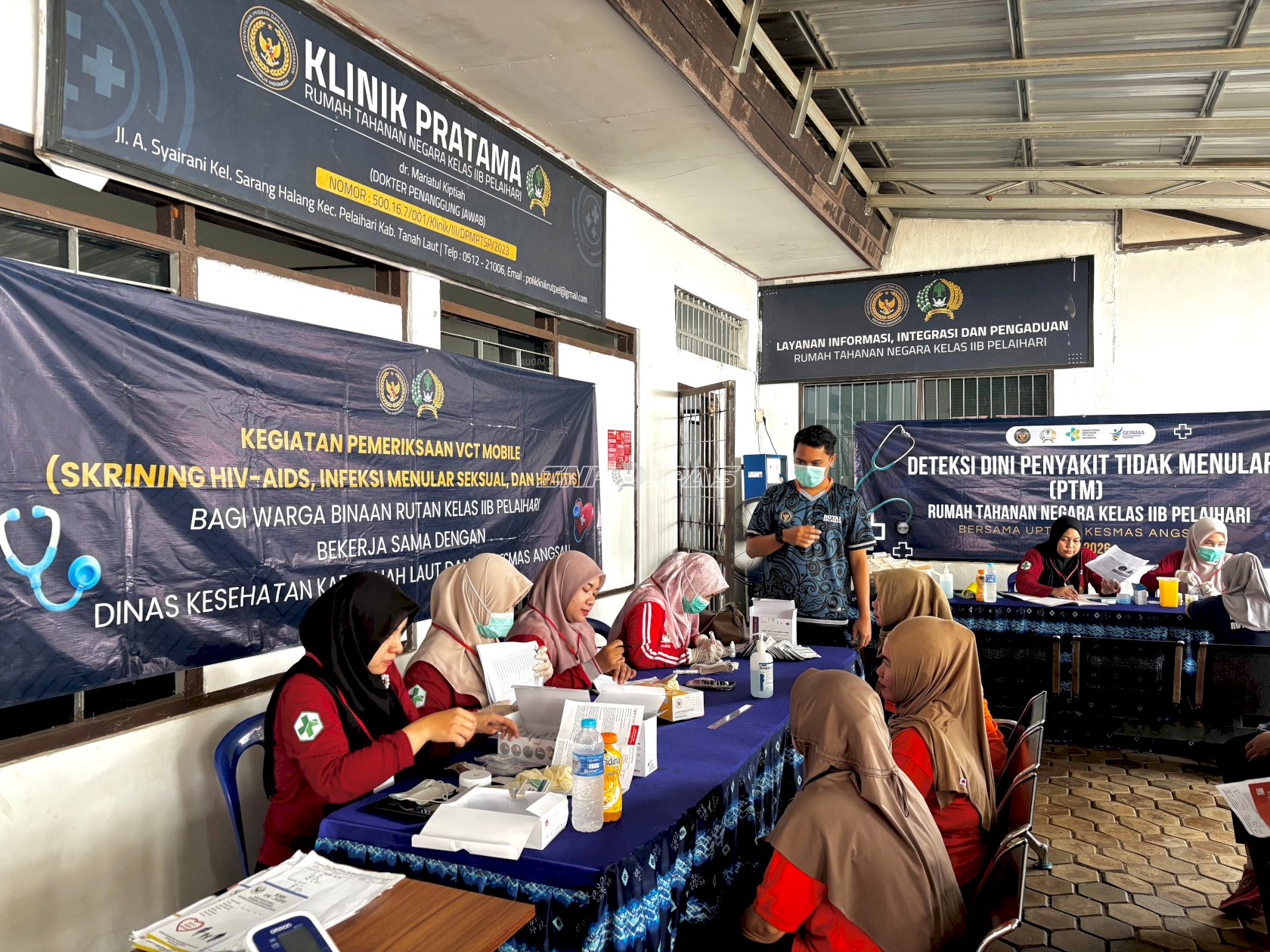 Deteksi Dini Penyakit, Rutan Pelaihari Gelar VCT dan Posbindu PTM bagi Warga Binaan