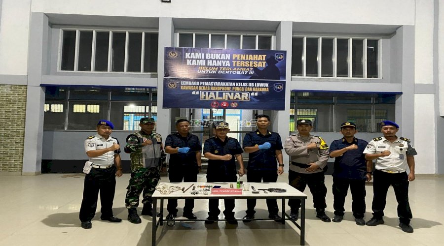 Gandeng APH, Lapas Luwuk Gelar Razia Gempur Halinar