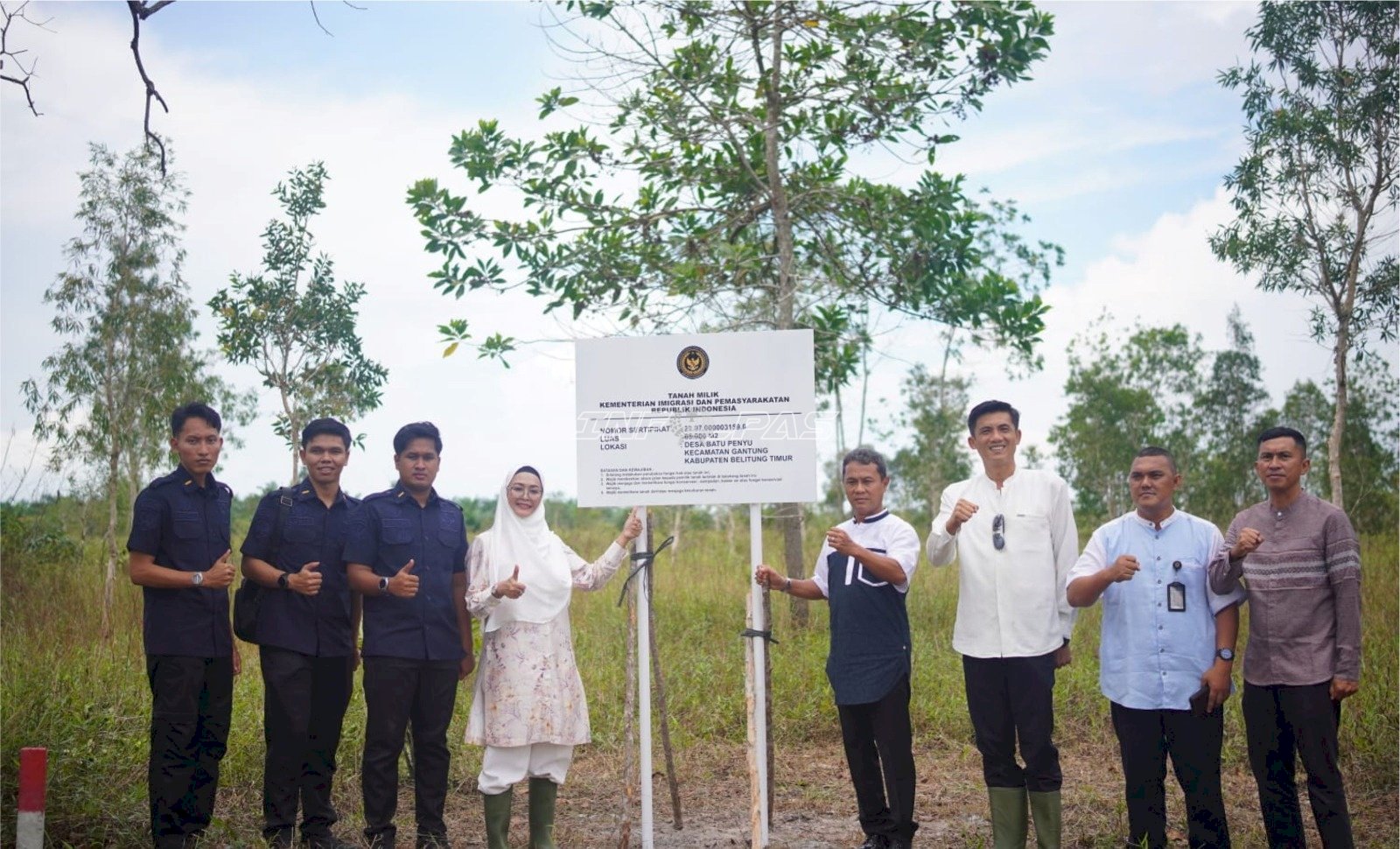 Perkuat Pengamanan Aset Negara, Lapas Tanjungpandan Tinjau Tanah Hibah di Belitung Timur