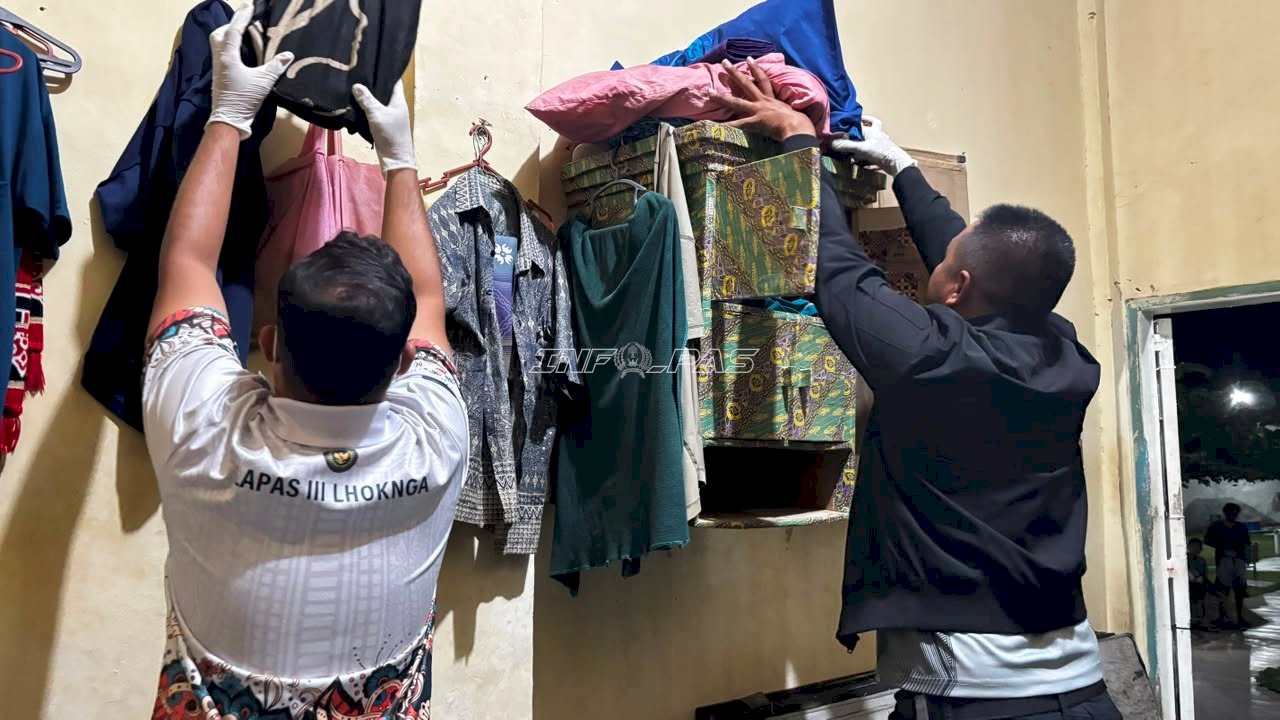 Razia Blok Hunian, Lapas Lhoknga Tegaskan Komitmen Zero Halinar