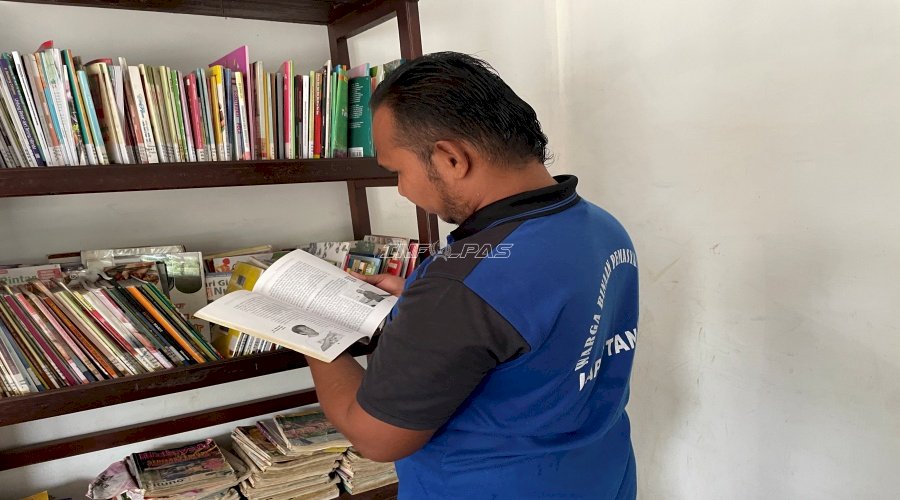 Isi Waktu di Perpustakaan, Literasi Perluas Wawasan Warga Binaan Tanjung