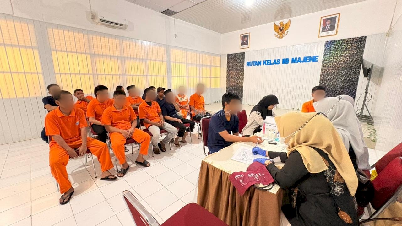 Rutan Majene Gandeng Puskesmas Gelar Skrining HIV, PTM, dan TB bagi Warga Binaan