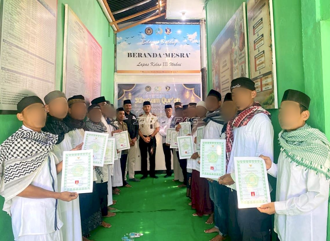 Perdana di Lapas Wahai, 17 Warga Binaan Khatam Al-Qur’an di 1 Muharam