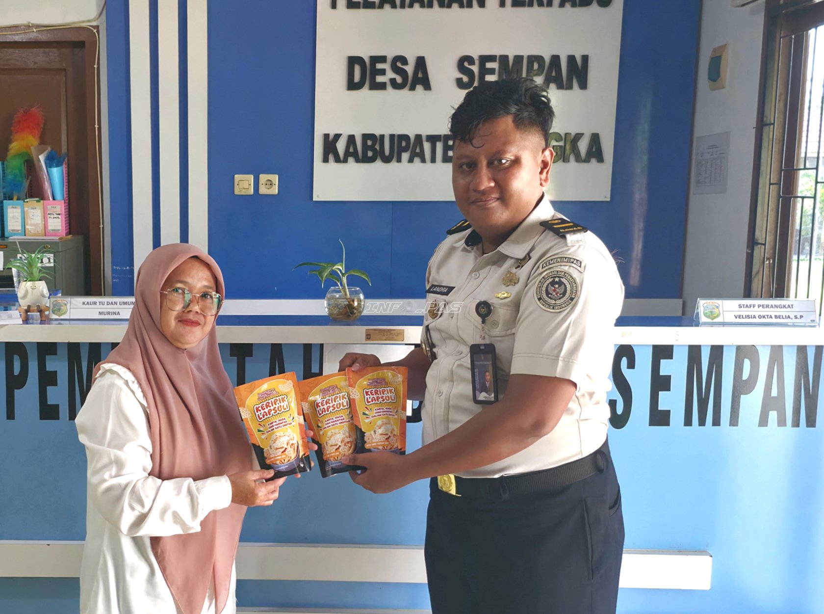 Perluas Pemasaran Keripik Tempe Lapsuli, Lapas Sungailiat Gandeng Pemdes Sempan