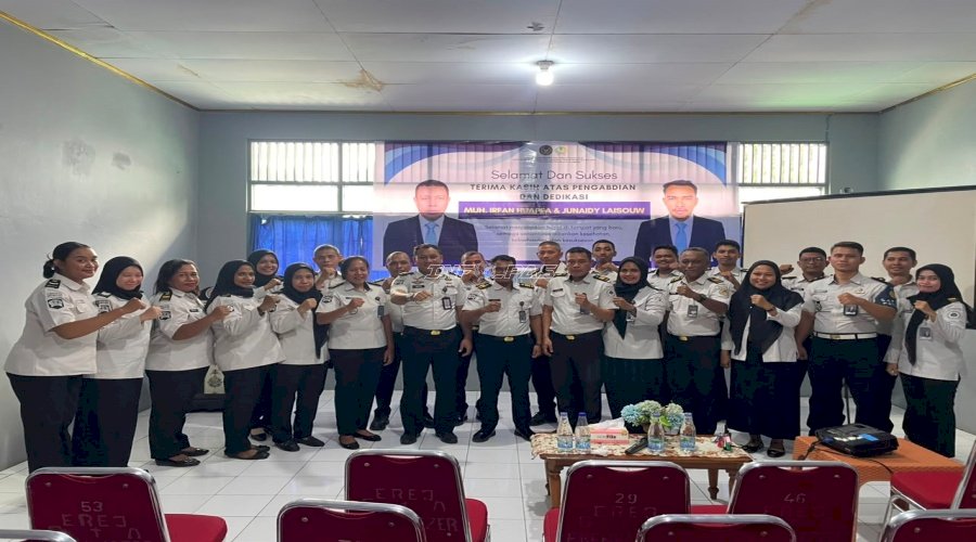 Suasana Haru Iringi Perpisahan Dua Petugas Rutan Ambon yang Promosi Jabatan