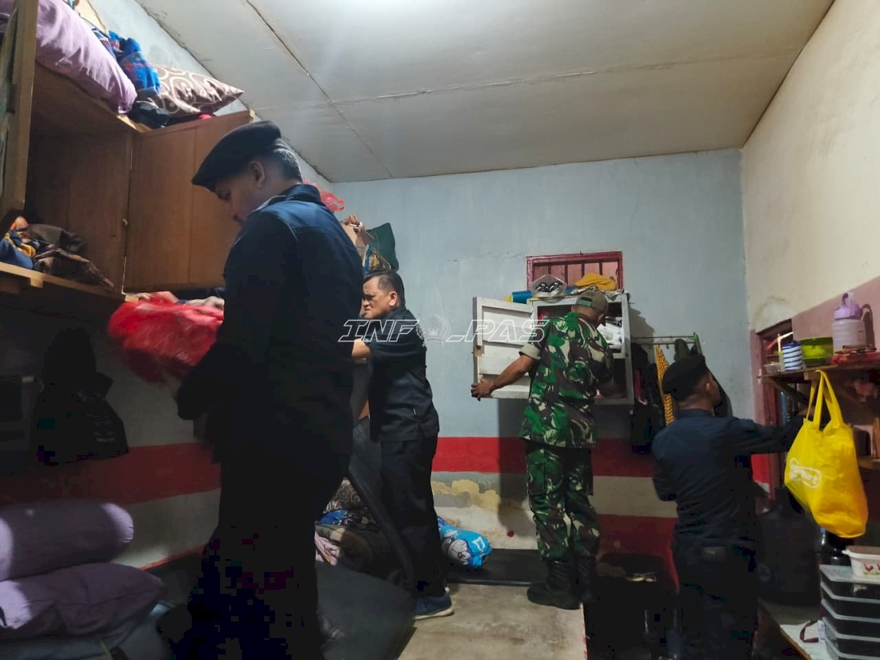 Lapas Wahai Gandeng Koramil Gelar Penggeledahan Mendadak Blok Hunian