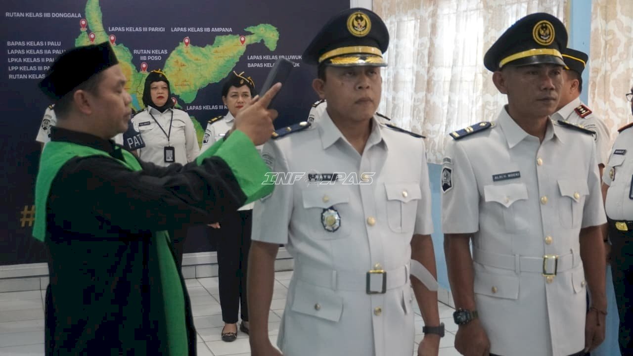 Kakanwil Ditjenpas Sulteng Lantik Dua Pejabat, Dorong Tata Kelola Adaptif