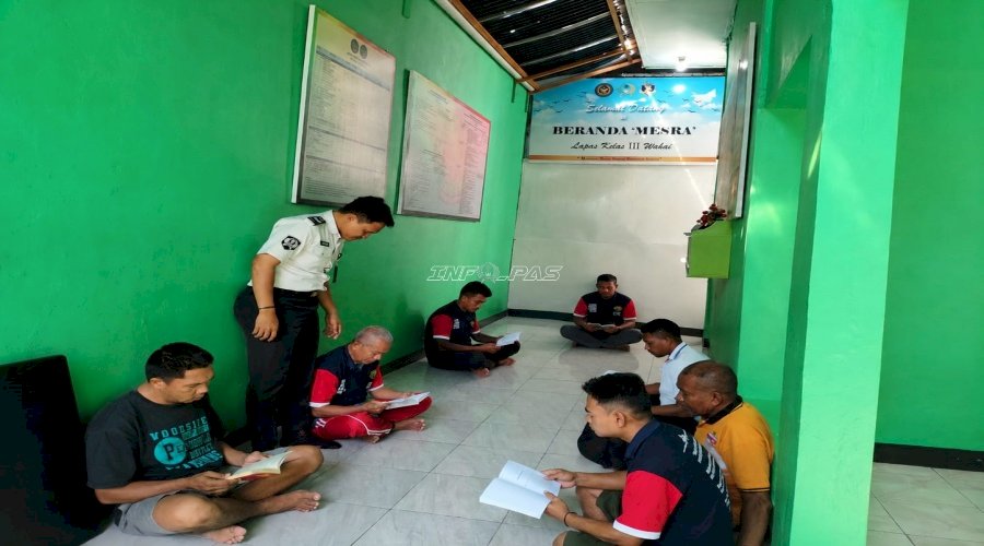Bina Literasi, Lapas Wahai Konsisten Tingkatkan Budaya Membaca Warga Binaan