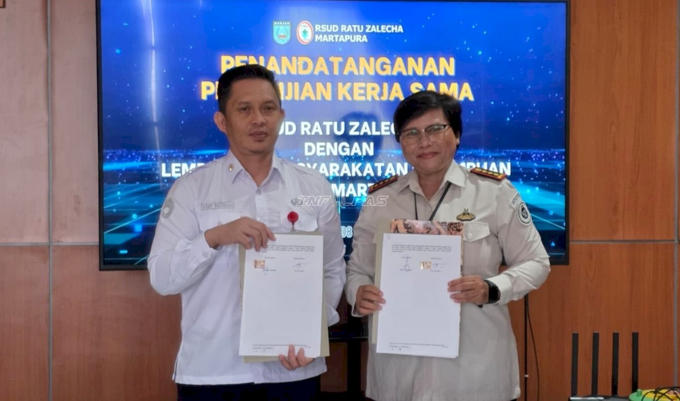 Penuhi Hak Kesehatan Warga Binaan, Lapas Perempuan Martapura Teken PKS dengan RSUD Ratu Zalecha