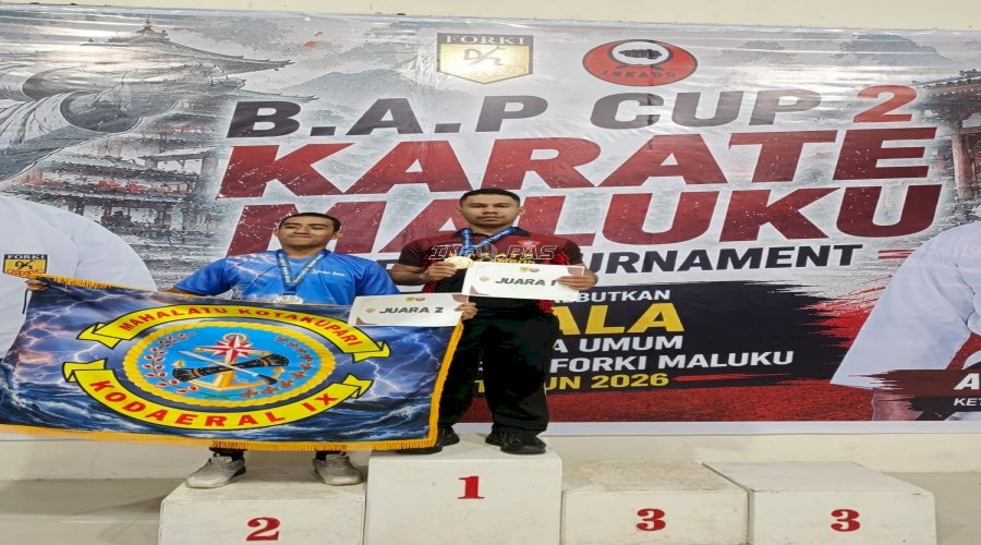 Harumkan Pemasyarakatan Maluku, Kevin Revuallo Sabet Medali Emas B.A.P CUP 2 Karate Maluku