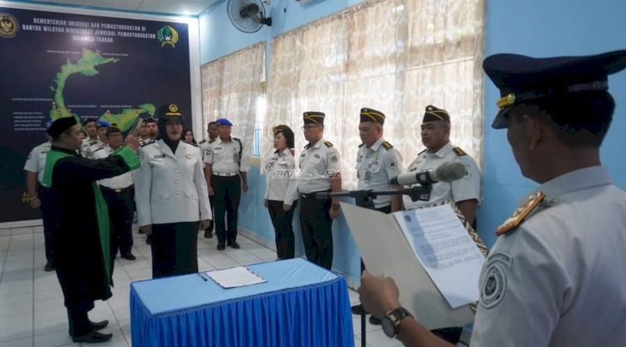 Perkuat Kinerja Pemasyarakatan, Kakanwil Ditjenpas Sulteng Lantik Pejabat Lapas Perempuan Palu
