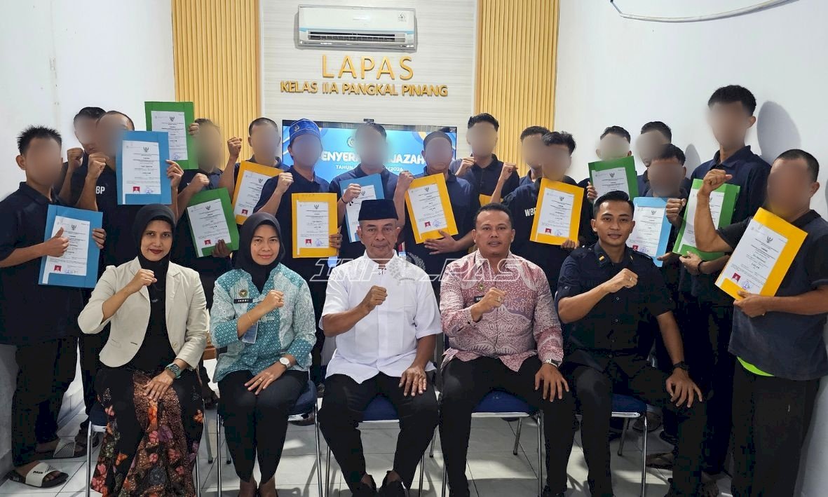 Hak Pendidikan Terpenuhi, 49 Warga Binaan Lapas Pangkalpinang Kantongi Ijazah Kesetaraan