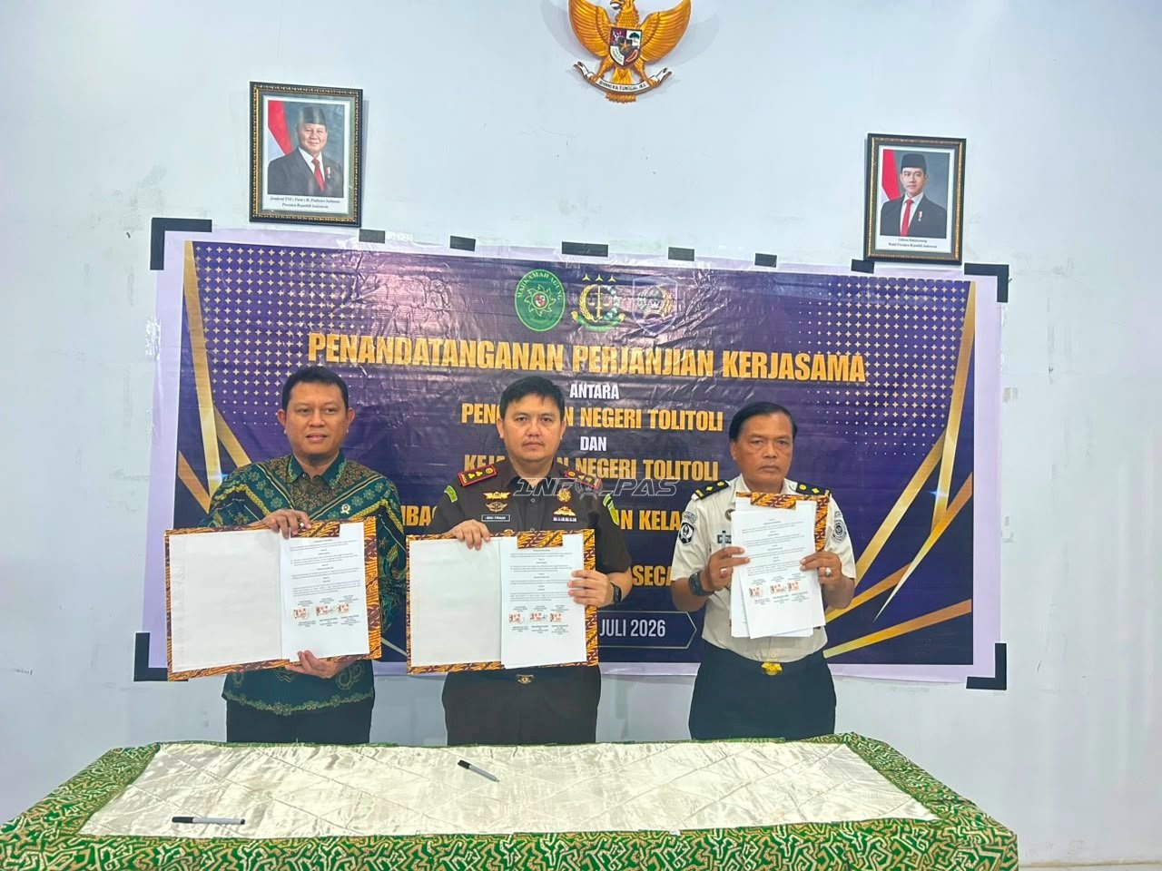 Lapas Tolitoli Teken Perjanjian Persidangan Elektronik bersama APH