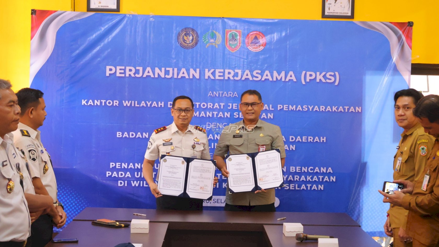 Teken PKS, Kanwil Ditjenpas Kalsel dan BPBD Perkuat Sinergi Kesiapsiagaan Bencana