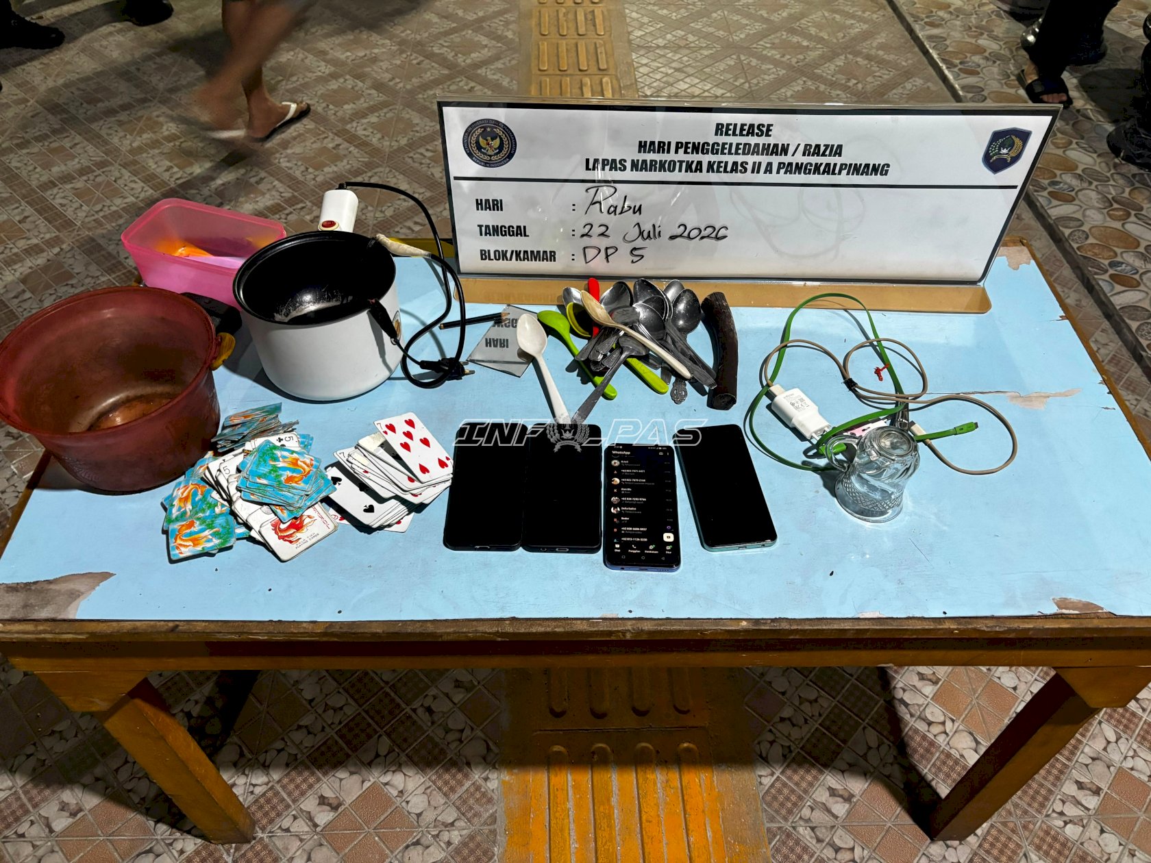 Razia Malam, Lapas Narkotika Pangkalpinang Temukan Empat Handphone Ilegal