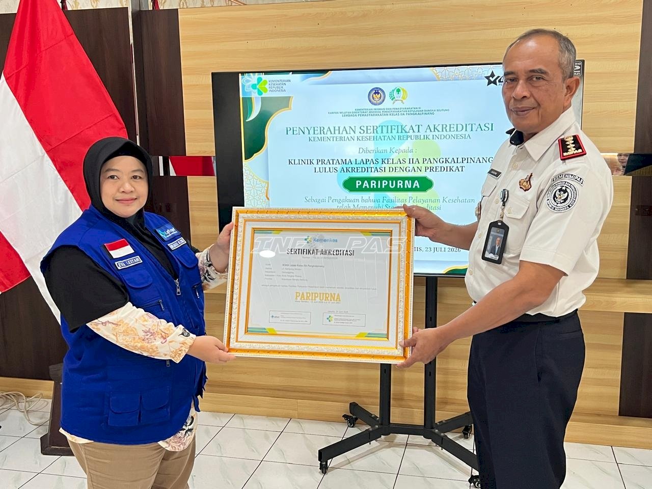 Klinik Pratama Lapas Pangkalpinang Raih Akreditasi Paripurna Berstandar Nasional