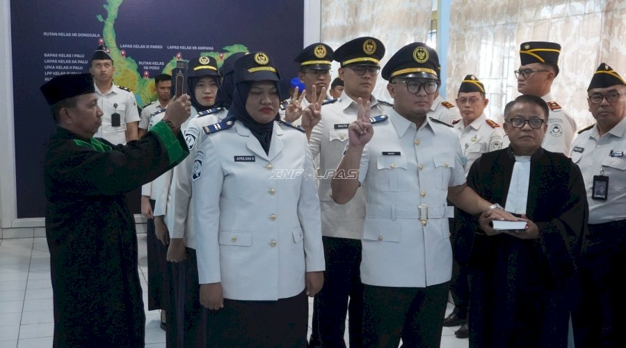 Kakanwil Ditjenpas Sulteng Lantik Tujuh Pejabat Nonmanajerial, Perkuat Kualitas Layanan Pemasyarakatan