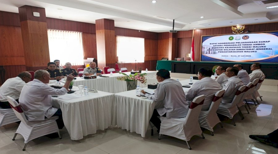 Implementasi KUHAP Baru, Kanwil Ditjenpas Maluku dan APH Bahas Mekanisme Sidang Elektronik 
