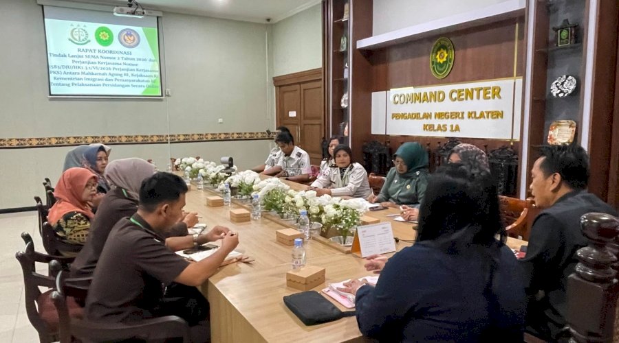 Bapas Klaten, APH, dan Penasihat Hukum se-Kab. Klaten Dukung Implementasi Persidangan Berbasis Elektronik 