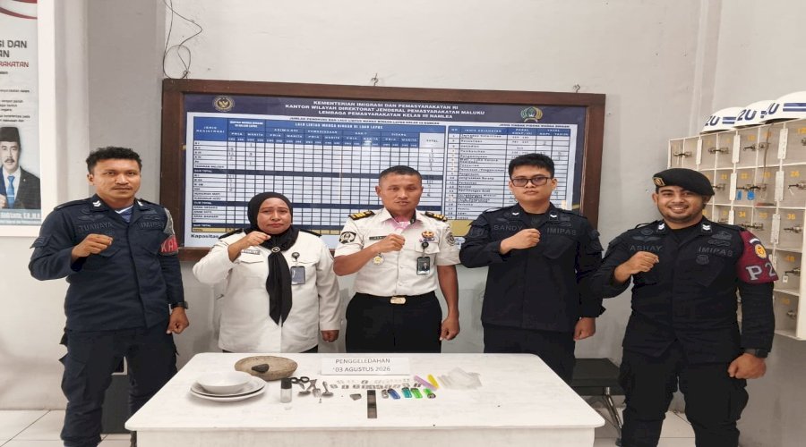 Pastikan Situasi Kamtib Kondusif, Lapas Namlea Gelar Razia Blok Hunian
