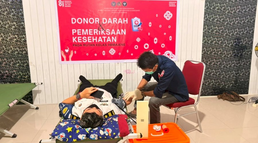 Semarakkan HUT Ke-81 RI, Rutan Majene Gelar Donor Darah bersama UTD RSUD Kab. Majene 