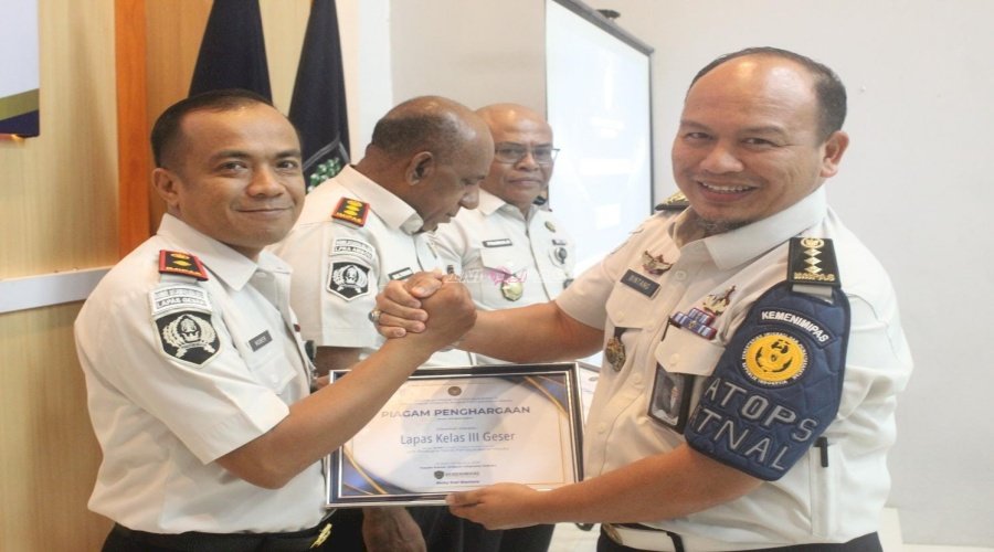 Lapas Geser Raih Penghargaan Terbaik I Kategori Gangguan Kamtib Terendah se-Maluku