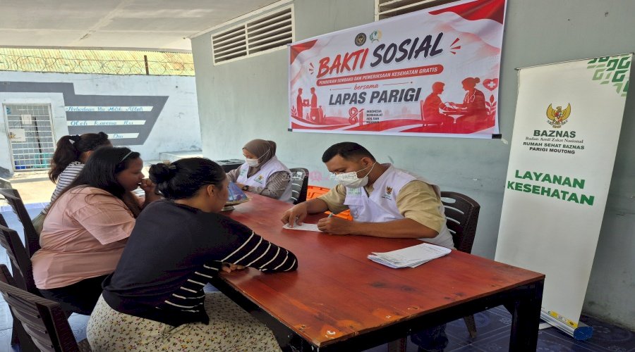 Lapas Parigi dan BAZNAS Gelar Cek Kesehatan Gratis dan Edukasi Bahaya Tatto bagi Warga Binaan