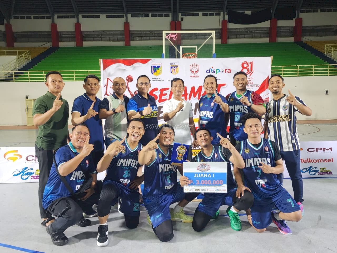 Kanwil Ditjenpas Sulteng Tundukkan Bhayangkara Tinombala, Raih Gelar Juara Basket 3x3 Merah Putih