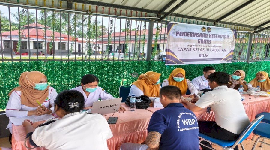 Lapas Labuhan Bilik dan Puskesmas Gelar Cek Kesehatan Gratis