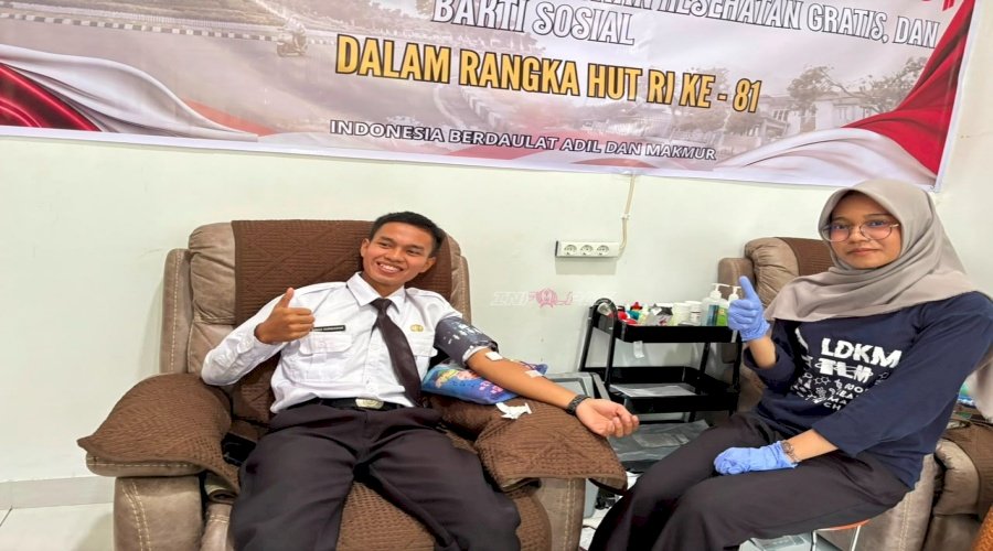 Semarak HUT Ke-81 RI, Rutan Rantau Gelar Donor Darah dan Cek Kesehatan Gratis
