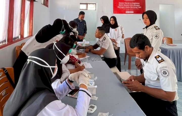 Dorong Pemasyarakatan Sehat, Lapas Namlea dan Puskesmas Sawa Gelar CKG dan Skrining TBC