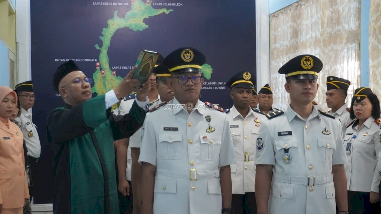 Kakanwil Ditjenpas Sulteng Lantik Delapan Pejabat, Konsolidasi Jadi Prioritas