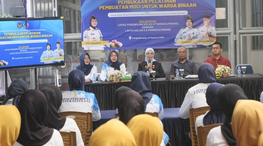 Kembangkan Keterampilan Warga Binaan, Kakanwil Ditjenpas Babel Buka Pelatihan Mochi Nanas