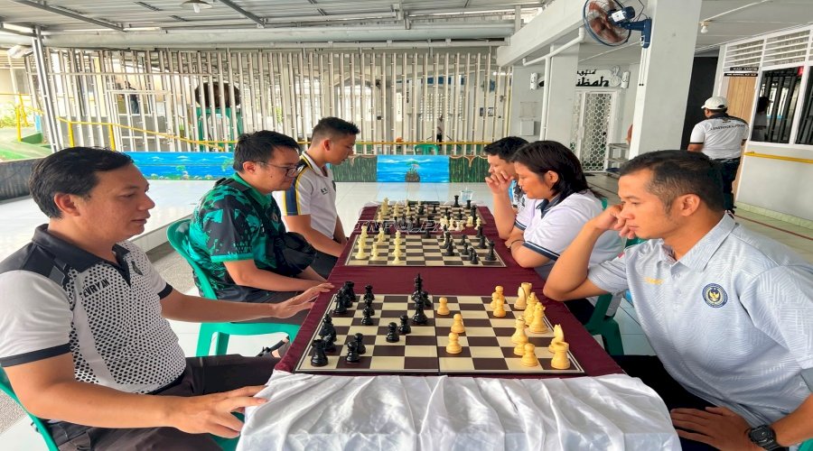 Semarak HUT RI, Lapas Pangkalpinang Adu Strategi lewat Catur dan Tenis Meja