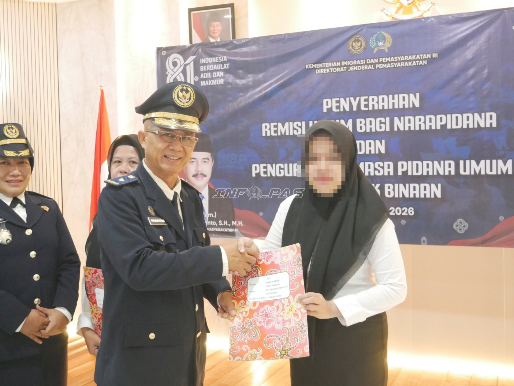 HUT Ke-81 RI, Lapas Perempuan Martapura Gelar Upacara dan Serahkan Remisi kepada 380 Warga Binaan