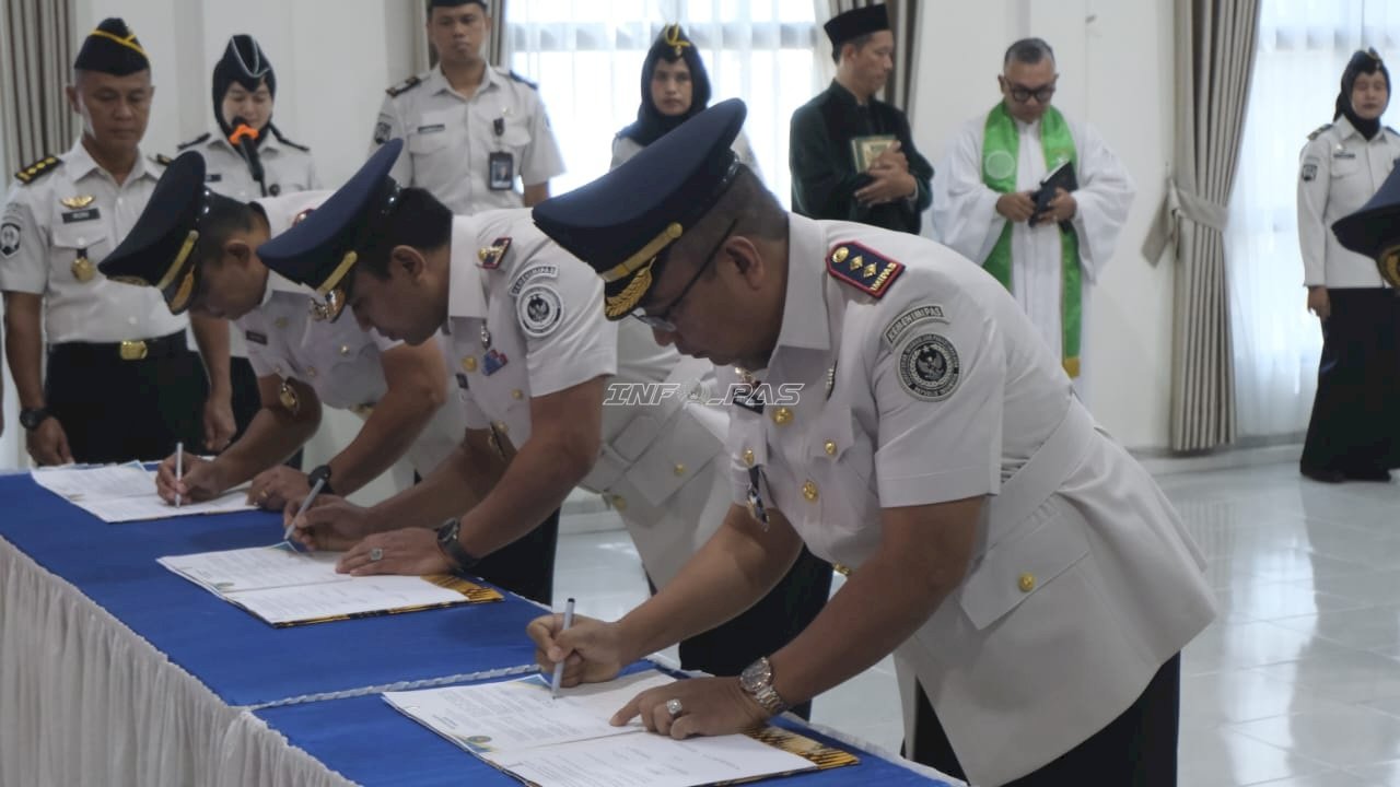 Lantik 4 Kalapas Baru, Kakanwil Ditjenpas Babel Tekankan Inovasi dan Kepemimpinan Responsif