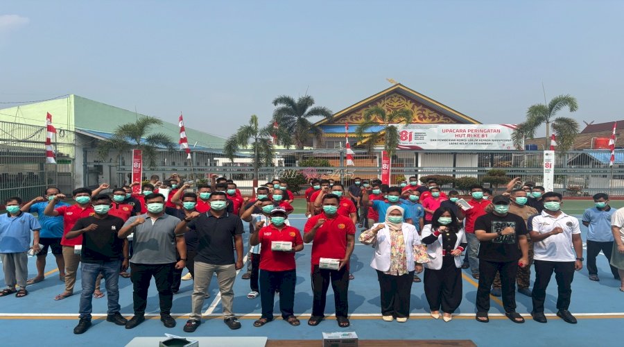Lapas Pekanbaru Bagikan Masker kepada Warga Binaan, Antisipasi Dampak Kabut Asap Karhutla